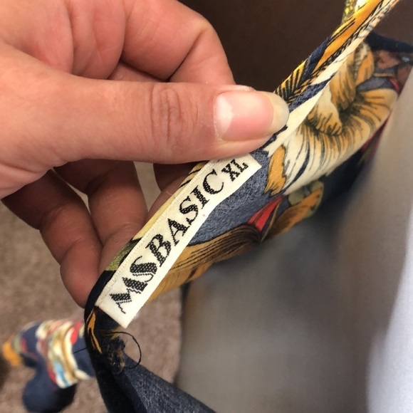 Ms basic dark blue floral spaghetti strap dress size XL​ - Picture 6 of 10